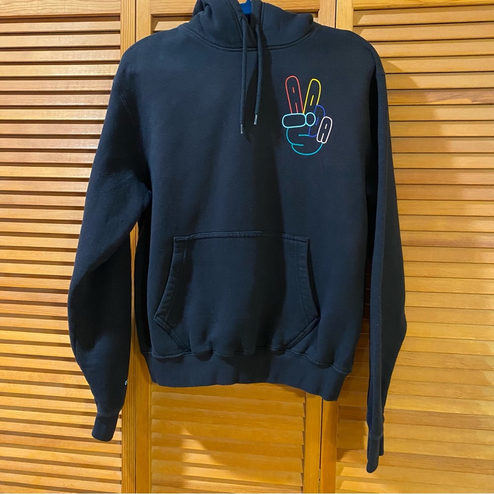 Adidas Originals Peace Sign Hoodie Black Size Medium Men’s M